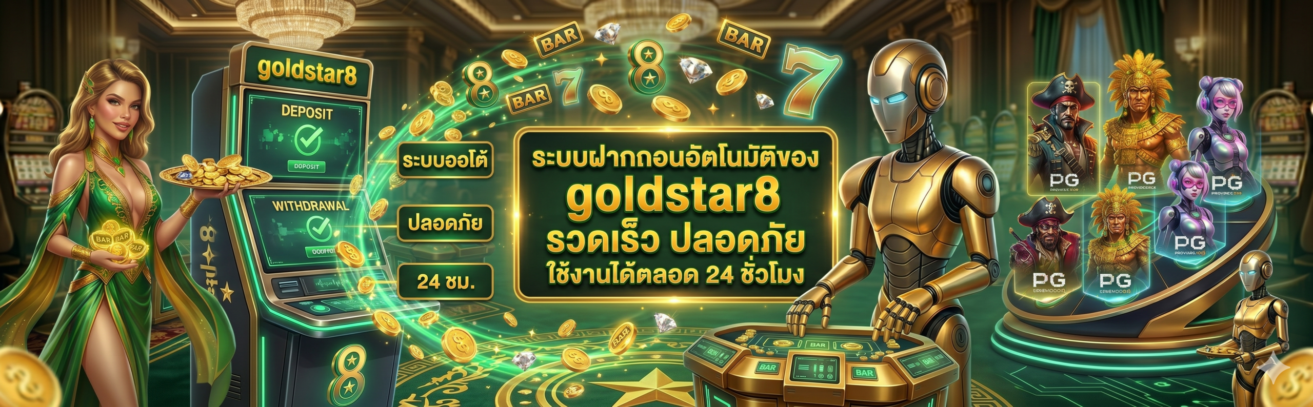 ระบบฝากถอนอัตโนมัติของ goldstar8 รวดเร็ว ปลอดภัย ใช้งานได้ตลอด 24 ชั่วโมง​